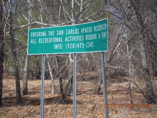 31 88l. Double Circle Ranch at Eagle Creek - Indian reservation sign