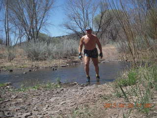 Adam running at Grand Gulch (tripod and timer)