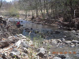 104 88l. Double Circle Ranch at Eagle Creek - creek with Stefanie taking a picture