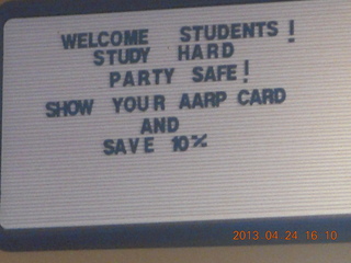 Indiana, Pennsylvania - students with AARP cards?