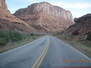 driving Route 128 along the Colorado River