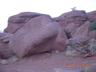 26 89s. Fisher Towers trail - tippy-looking rock