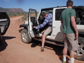 Onion Creek drive - Colorado guys at fork in road