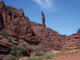 85 89s. Onion Creek drive - Fisher Tower in distance