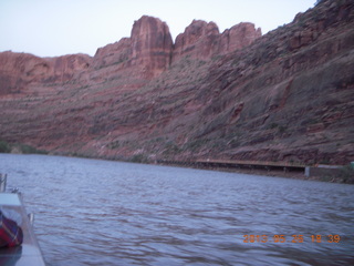 night boat ride along the Colorado River - bridge