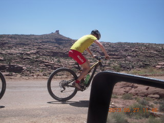 Harrah Pass drive - bicyclist