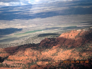 aerial - Cathedral Valley - Temples of the Moon and Sun