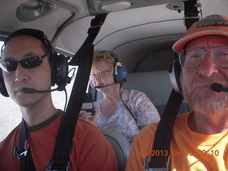 1229 8af. Mike and Linda and Adam flying in N8377W