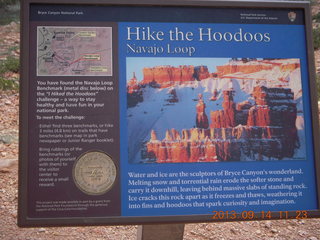 Bryce Canyon hike - Benchmark sign Bryce Canyon hike - Benchmark sign