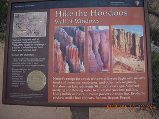 Bryce Canyon hike - Benchmark sign Bryce Canyon hike - Benchmark sign