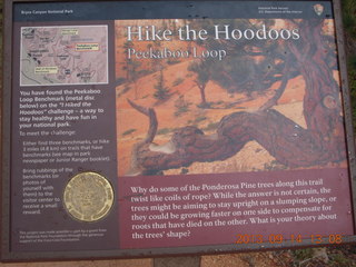 Bryce Canyon hike - Benchmark sign