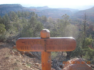 Bryce Canyon Wilderness Area sign Bryce Canyon - Benchmark sign