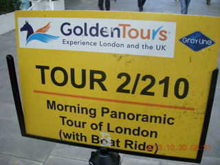 39 8ew. London tour sign