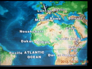 133 8ew. flight to Nairobi display