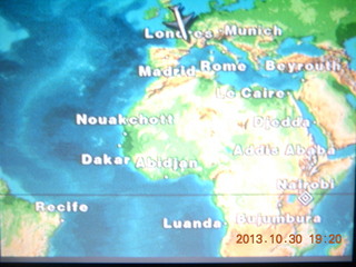 136 8ew. flight to Nairobi display