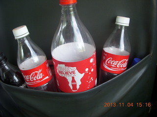 Uganda - drive to chimpanzee park - plastic Coke bottles