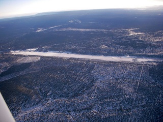 1719 8g8. aerial - Grand Canyon Airport (GCN) closed for snow