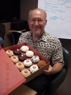 Adam and birthday cupcakes