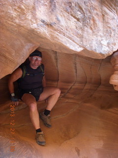 Zion National Park - Angels Landing hike - Adam in rock