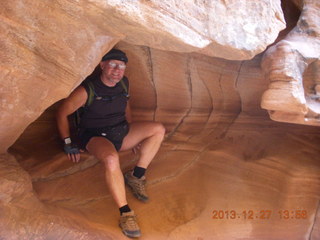 Zion National Park - Angels Landing hike - Adam in rock