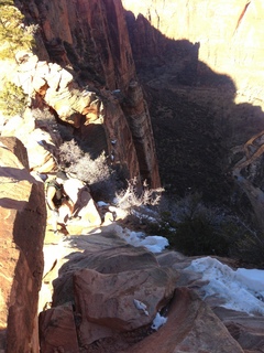 Zion National Park - Angels Landing hike - Adam on the scary, skinny part