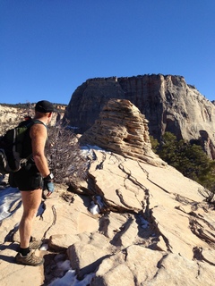 Zion National Park - Angels Landing hike - Adam at the top