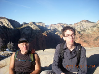 Zion National Park - Angels Landing hike - Brian taking a picture at the top