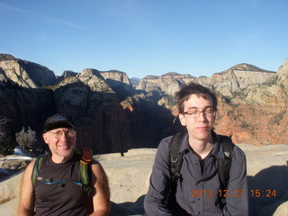 Zion National Park - Angels Landing hike - Adam at the top