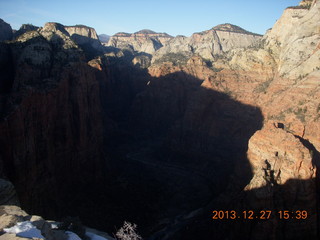 Zion National Park - Angels Landing hike - Brian climbing small hill at the top