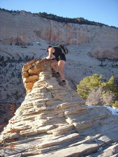 Zion National Park - Angels Landing hike - at the top - Adam