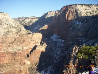 Zion National Park - Angels Landing hike - at the top - Brian on a hill