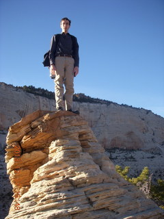 Zion National Park - Angels Landing hike - at the top - Brian atop hill