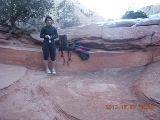 Zion National Park - Angels Landing hike - descending - Adam