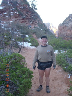 Zion National Park - Angels Landing hike - Adam wearing Angels Landing shirt