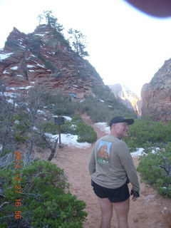 Zion National Park - Angels Landing hike - descending - Adam