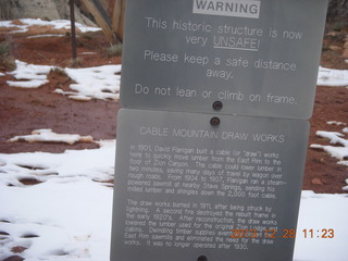 Zion National Park - Cable Mountain hike end sign