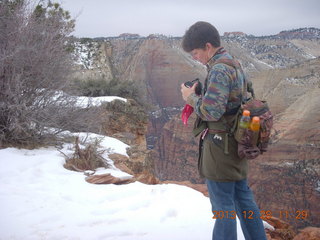 70 8gu. Zion National Park - Cable Mountain hike end view - Karen