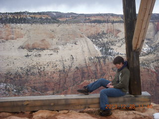 Zion National Park - Cable Mountain hike end view - Karen, Brian