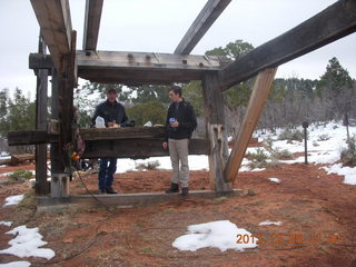 90 8gu. Zion National Park - Cable Mountain hike end - structure, Shaun, Brian