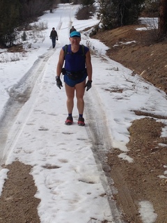 138 8gu. Zion National Park - Cable Mountain hike - Adam in the snow