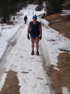 Zion National Park - Cable Mountain hike - Adam in the snow