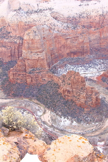 Zion National Park - Cable Mountain hike - Brian making a snow angel