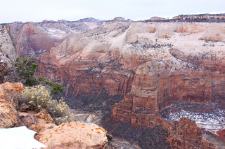 Zion National Park - Cable Mountain hike - Brian finishing his snow angel