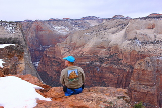 Zion National Park - Angels Landing hike - descending - Adam