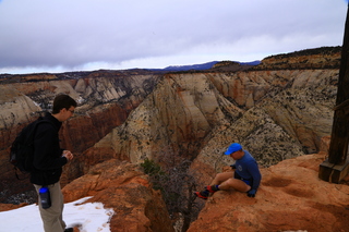 Zion National Park - Cable Mountain hike end view - Brian, Adam