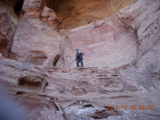 62 8gv. Cave Valley hike - our echo cave - Brian climbing