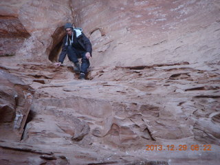 Cave Valley hike - our echo cave - Brian climbing