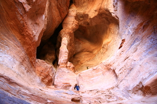 Cave Valley hike - our echo cave - Brian climbing