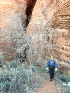 Cave Valley hike - our echo cave - Brian climbing