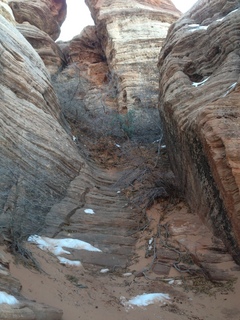 Cave Valley hike - our echo cave - Brian coming down